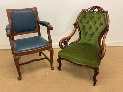 Lot 786 - A 19th century mahogany spoon back chair...