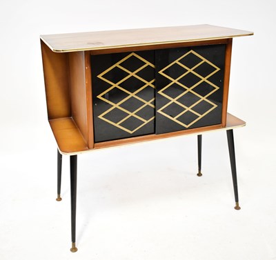 Lot 3 - A mid-20th century teak record cabinet with...