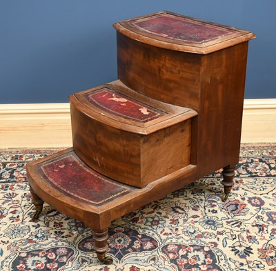 Lot 2736 - A Regency set of mahogany library steps, the...