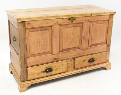 Lot 60 - A vintage pine mule chest, with lift-up top...