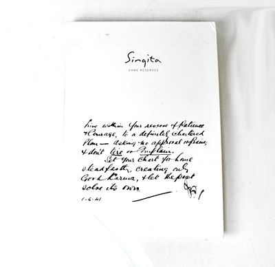Lot 623 - Singita Game Reserves, a large format...
