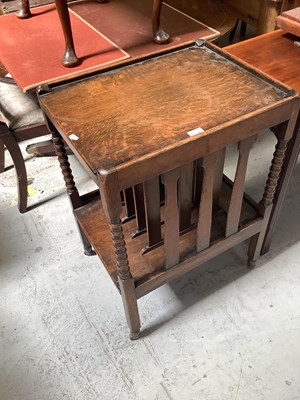 Lot 44 - A 1930s oak Canterbury trolley on castors, 78...