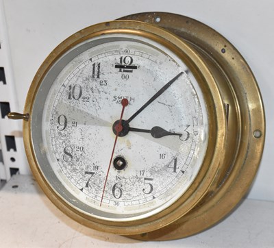 Lot 109 - SMITH ASTRAL; a brass cased ship's clock of...