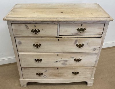 Lot 751 - A pine chest of two short over three long...