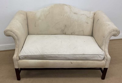 Lot 752 - A mahogany shaped back two seater, with scroll...