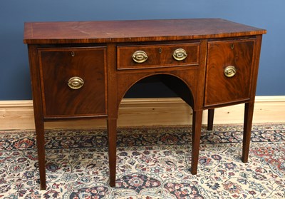 Lot 2780 - A George III mahogany bowfront sideboard, with...