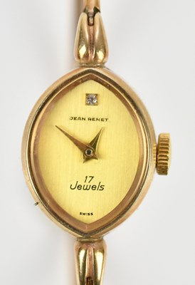 Lot 599 - JEAN RENET; a lady's 9ct gold cased wristwatch...