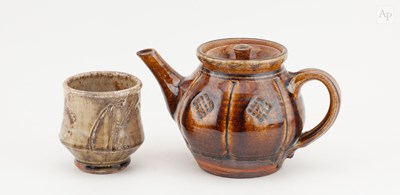 Lot 455 - MIKE DODD (born 1943); a stoneware teapot...