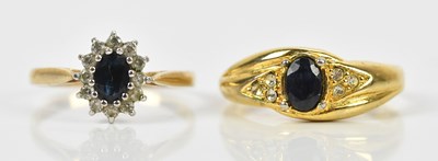 Lot 395 - A 9ct yellow gold dress ring, set with a...