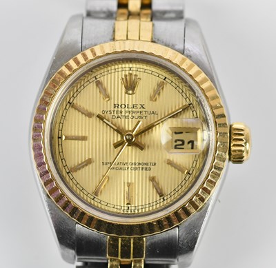 Lot 559 - ROLEX; a lady's Oyster Perpetual Date-Just...
