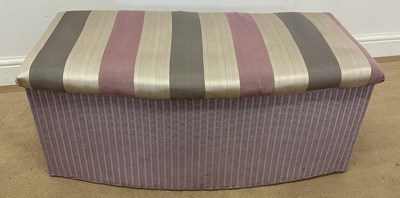 Lot 764 - LLOYD LOOM; a reupholstered and lilac painted...