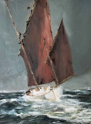 Lot 362 - ANTHONY AMOS (1950-2010); oil, 'The Sailing...