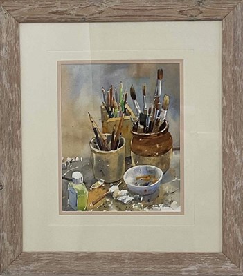 Lot 374 - RICHARD THORN; watercolour, 'The Culprits',...