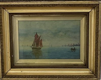 Lot 400 - F F ROGERS; oil on canvas, tranquil...