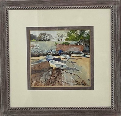 Lot 369 - RICHARD THORN; watercolour, 'Running Repairs',...
