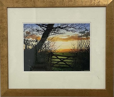 Lot 383 - JOHN SKINNER; watercolour, landscape with five...