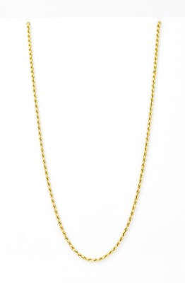 Lot 1453 - A 9ct yellow gold rope twist necklace, approx....