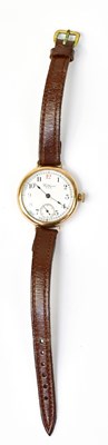Lot 1598 - WALTHAM USA; a 9ct gold wristwatch, the...