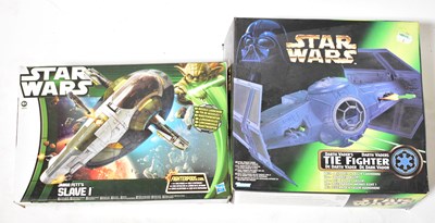 Lot 570 - STAR WARS; a Jango Fett's Slave I, by Hasbro,...
