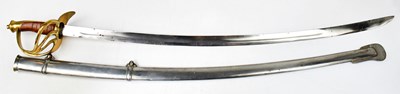 Lot 871 - A replica cavalry sabre with 87cm curved...