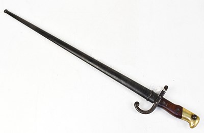 Lot 856 - A late 19th century French M1874 Gras bayonet,...