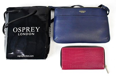 Lot 547 - OSPREY, LONDON; a small blue leather handbag...