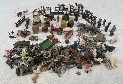 Lot 140 - BRITAINS; a quantity of lead and plastic farm...