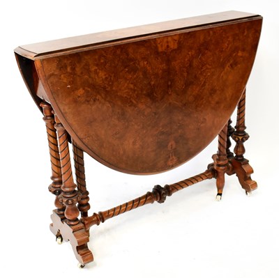 Lot 34 - A Victorian burr walnut Sutherland table with...