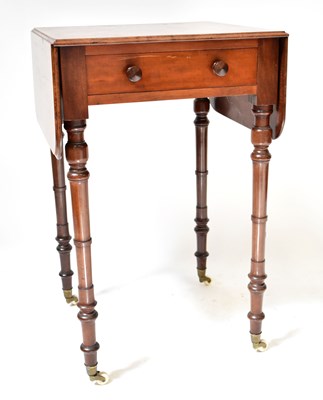Lot 36 - A Victorian walnut drop-leaf occasional table...