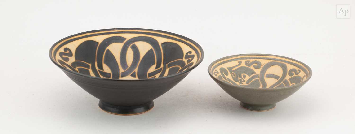 Lot 198 - DONALD MILLS (1922-1996); a stoneware bowl...