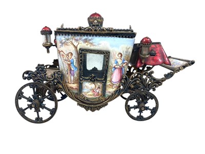 Lot 417 - A fine 19th century Vienna enamel carriage...