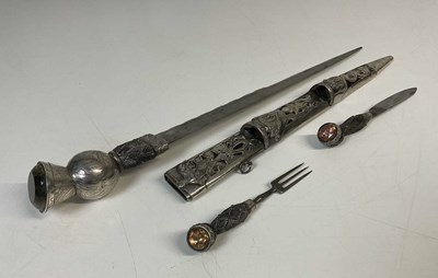 Lot 225 - A good 19th century Scottish white metal...
