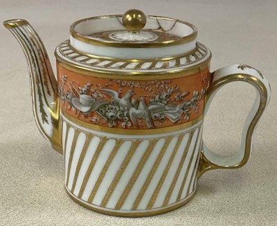 Lot 286 - A 19th century cylindrical porcelain teapot,...
