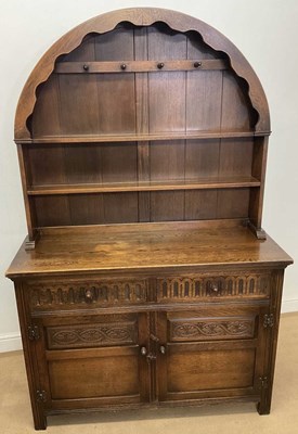 Lot 739 - OLD CHARM; an oak Dutch dresser, height 190cm,...