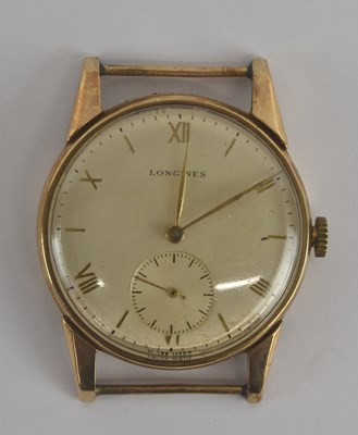 Lot 1714 - LONGINES; a 9ct yellow gold gentleman's watch...