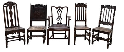 Lot 30 - Five assorted 18th and 19th century chairs,...