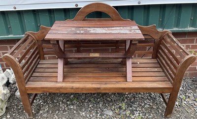 Lot 682 - A Lutyens garden bench, 38 x 127 x 50cm, and a...