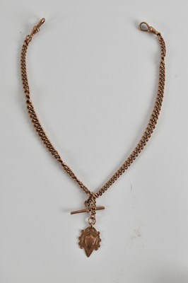 Lot 1699 - A Victorian rose gold Albert watch chain with...