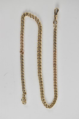 Lot 1366 - A 9ct gold necklace with graduated links from...