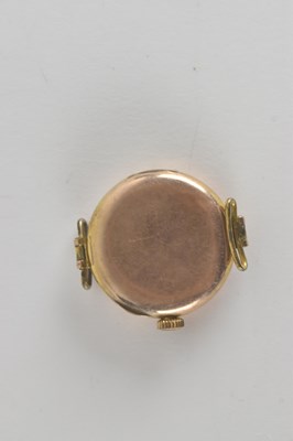 Lot 1745 - A lady's 9ct gold watch head with crown wind...