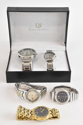 Lot 1730 - A cased Luis Cardini 'his and her' watch set...