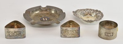 Lot 1145 - Five items of hallmarked silver, comprising a...