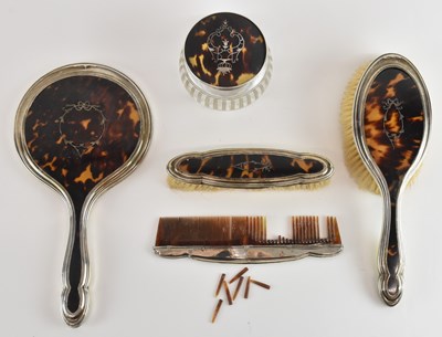 Lot 1146 - W I BROADWAY & CO; a five piece hallmarked...