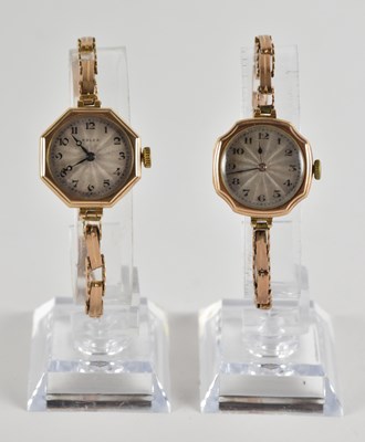 Lot 1712 - ROLEX; two near identical lady's vintage 9ct...