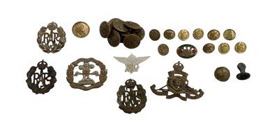 Lot 349 - A collection of military cap badges including...
