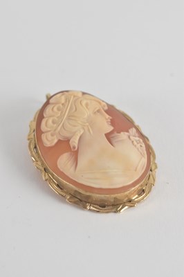 Lot 1480 - A carved cameo brooch depicting the head and...