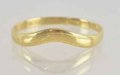 Lot 1362 - An 18ct gold wishbone style ring, size S,...