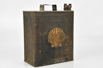 Lot 1365 - SHELL; a vintage petrol can, embossed with...