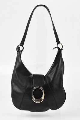 Lot 258 - VERSACE; a black lambskin leather shoulder bag,...