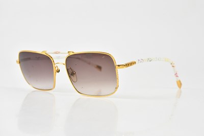 Lot 696 - LOUIS VUITTON; a pair of white monogram coated...